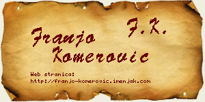 Franjo Komerović vizit kartica